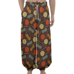 Yarn And Needle Pattern Print Lantern Pants