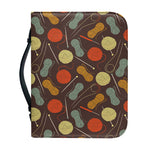 Yarn And Needle Pattern Print Leather Bible Cover