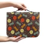 Yarn And Needle Pattern Print Leather Bible Cover