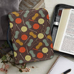 Yarn And Needle Pattern Print Leather Bible Cover