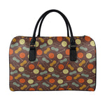Yarn And Needle Pattern Print Leather Duffle Bag
