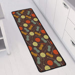 Yarn And Needle Pattern Print Long Kitchen Mat