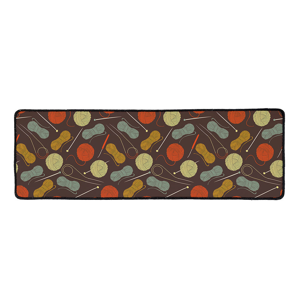 Yarn And Needle Pattern Print Long Kitchen Mat