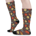 Yarn And Needle Pattern Print Long Socks