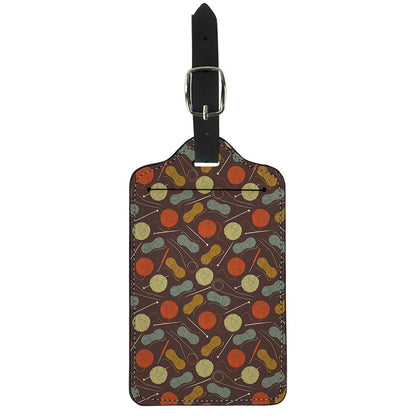 Yarn And Needle Pattern Print Luggage Tag