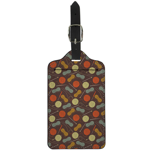 Yarn And Needle Pattern Print Luggage Tag