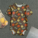 Yarn And Needle Pattern Print Men's Bodysuit