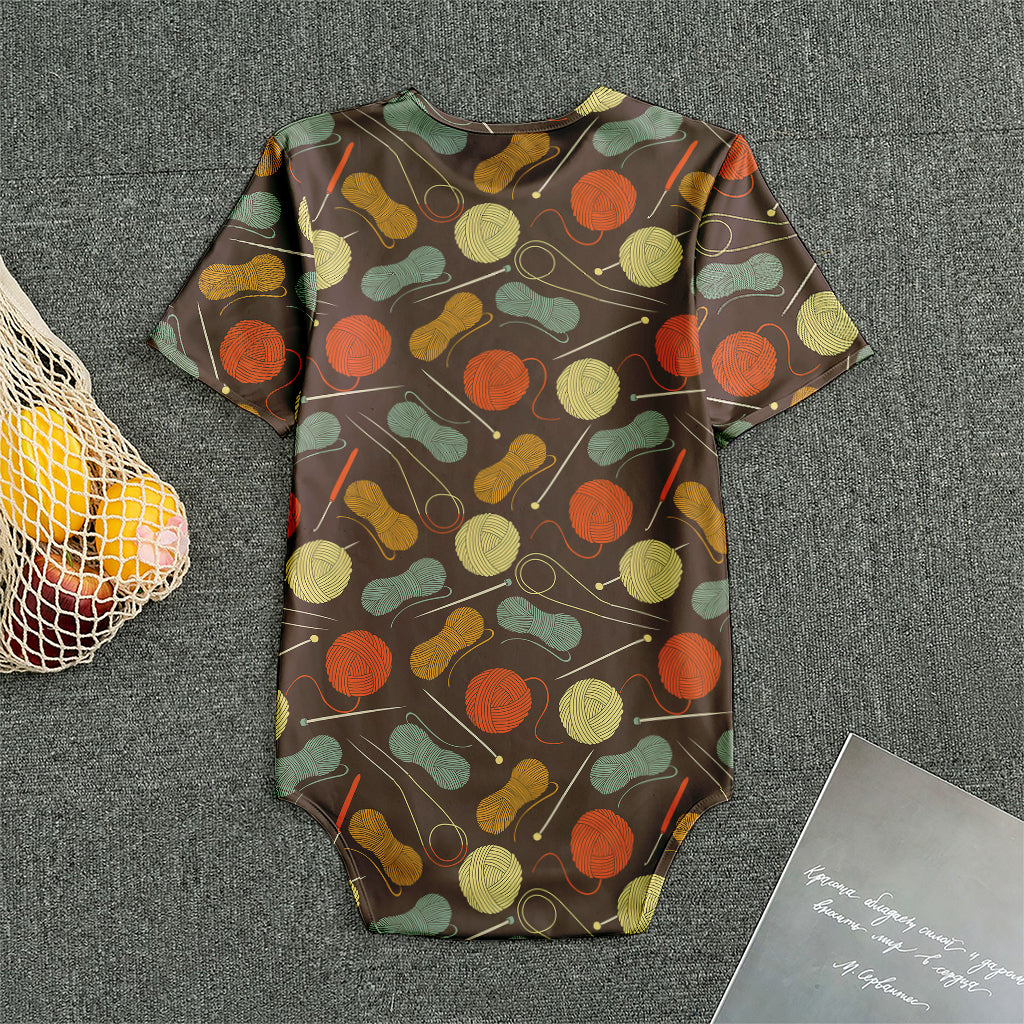 Yarn And Needle Pattern Print Men's Bodysuit