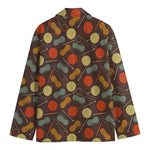 Yarn And Needle Pattern Print Men's Cotton Blazer