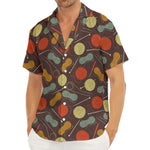 Yarn And Needle Pattern Print Men's Deep V-Neck Shirt