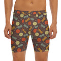 Yarn And Needle Pattern Print Men's Long Boxer Briefs