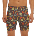 Yarn And Needle Pattern Print Men's Long Boxer Briefs