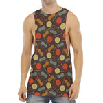 Yarn And Needle Pattern Print Men's Muscle Tank Top