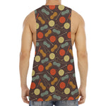 Yarn And Needle Pattern Print Men's Muscle Tank Top