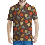 Yarn And Needle Pattern Print Men's Polo Shirt