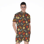 Yarn And Needle Pattern Print Men's Rompers