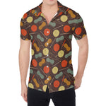Yarn And Needle Pattern Print Men's Shirt