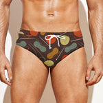 Yarn And Needle Pattern Print Men's Swim Briefs