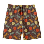 Yarn And Needle Pattern Print Men's Swim Trunks