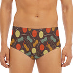 Yarn And Needle Pattern Print Men's Triangle Swim Briefs