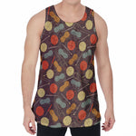 Yarn And Needle Pattern Print Men's Velvet Tank Top