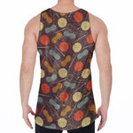 Yarn And Needle Pattern Print Men's Velvet Tank Top