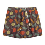 Yarn And Needle Pattern Print Mesh Shorts