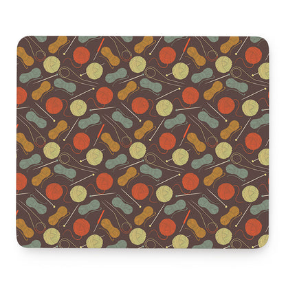 Yarn And Needle Pattern Print Mouse Pad