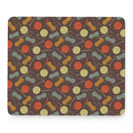 Yarn And Needle Pattern Print Mouse Pad