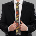 Yarn And Needle Pattern Print Necktie