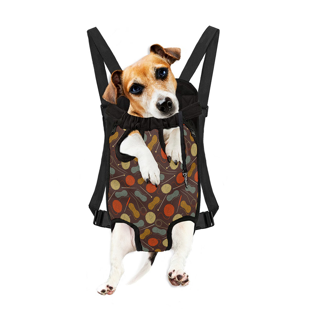Yarn And Needle Pattern Print Pet Carrier Backpack