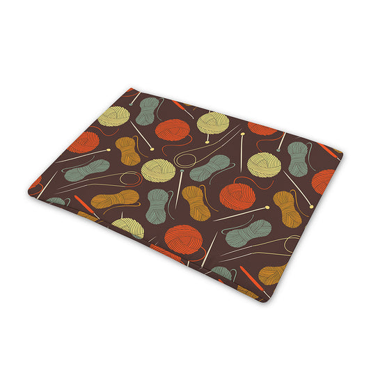 Yarn And Needle Pattern Print Pet Cooling Mat Cover