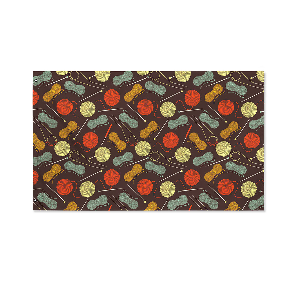 Yarn And Needle Pattern Print Polyester Flag