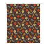 Yarn And Needle Pattern Print Polyester Shower Curtain