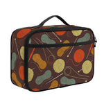 Yarn And Needle Pattern Print Portable Lunch Bag