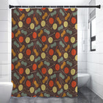Yarn And Needle Pattern Print Premium Shower Curtain