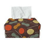 Yarn And Needle Pattern Print Rectangle Tissue Box Cover