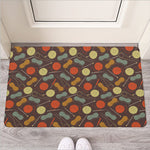 Yarn And Needle Pattern Print Rubber Doormat