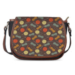 Yarn And Needle Pattern Print Saddle Bag
