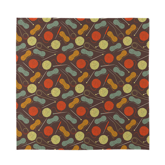Yarn And Needle Pattern Print Silk Bandana