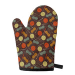 Yarn And Needle Pattern Print Single Oven Mitt