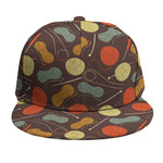 Yarn And Needle Pattern Print Snapback Cap
