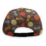 Yarn And Needle Pattern Print Snapback Cap