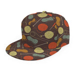 Yarn And Needle Pattern Print Snapback Cap
