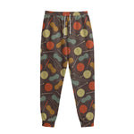Yarn And Needle Pattern Print Sweatpants