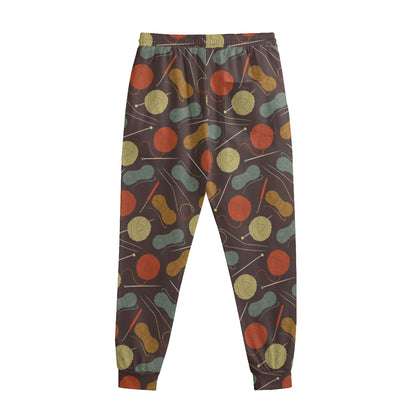 Yarn And Needle Pattern Print Sweatpants