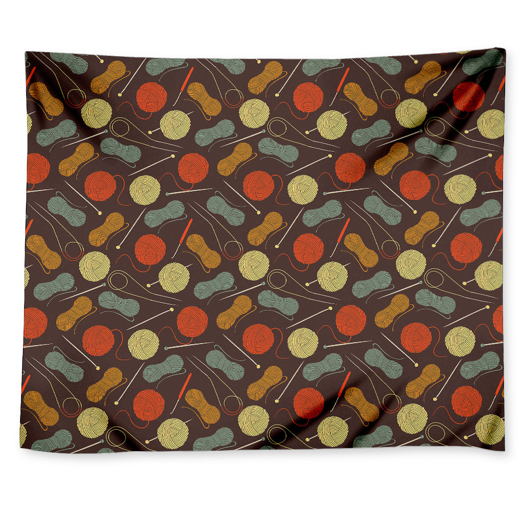 Yarn And Needle Pattern Print Tapestry