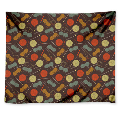 Yarn And Needle Pattern Print Tapestry