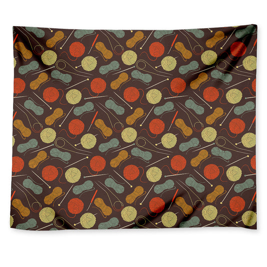 Yarn And Needle Pattern Print Tapestry