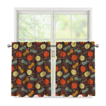 Yarn And Needle Pattern Print Tier Curtains